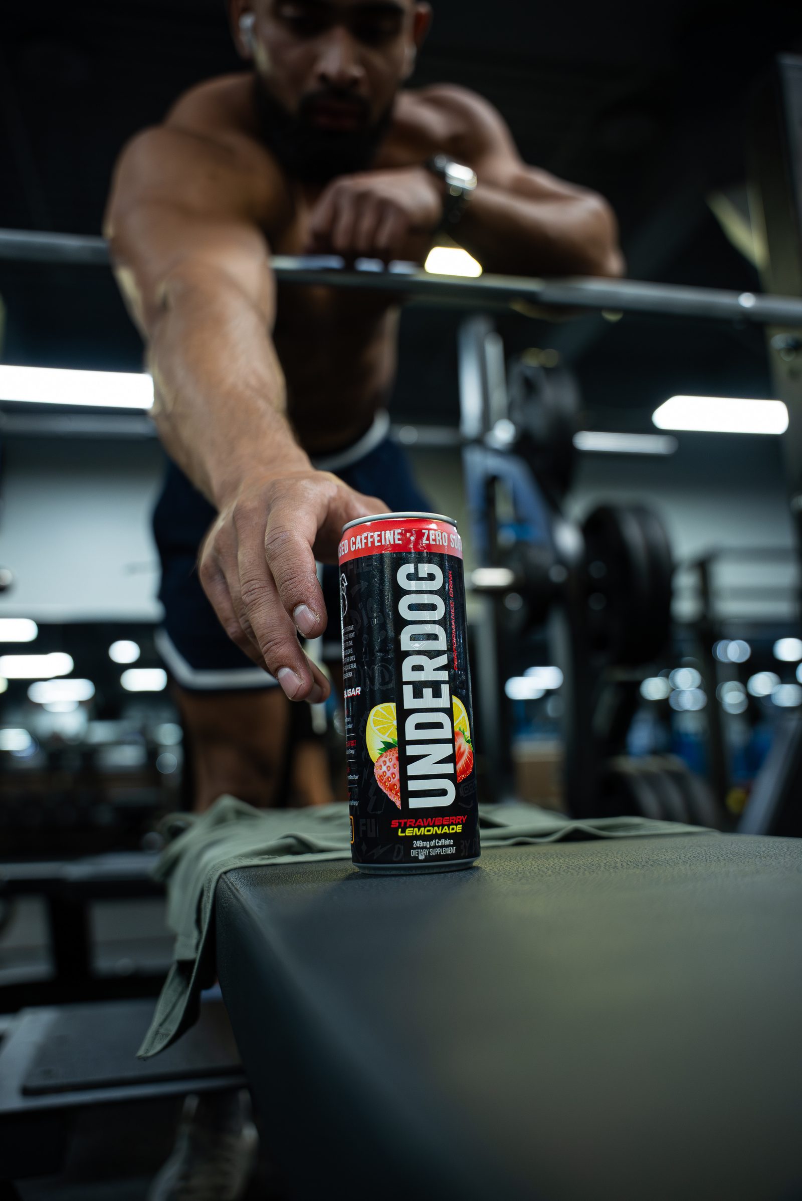 Athlete reaching for an Underdog can
