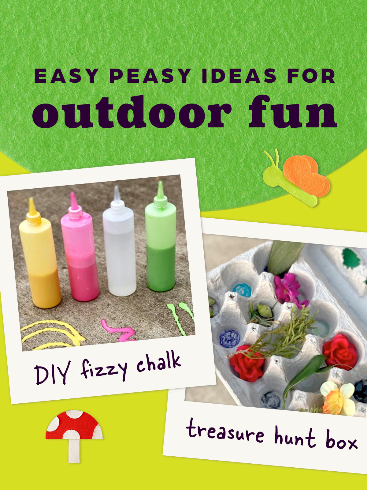 Easy Peasy Ideas for Outdoor Fun! Article: 5 Activities to Do With Your Kids This Spring.
