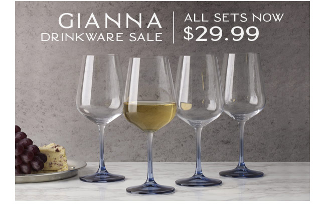 Gianna Drinkware Sale | All Sets Now $29.99
