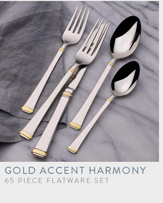 Save on Gold Accent Harmony Flatware Set