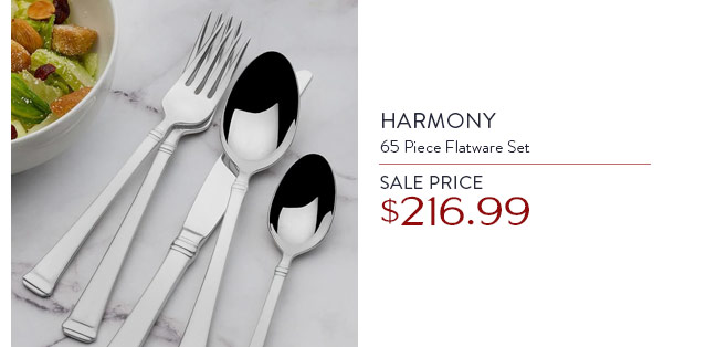 Harmony 65 Piece Flatware Set • Sale Price $216.99