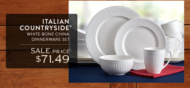 Italian Countryside® White Bone China Dinnerware Set • Sale Price $71.49