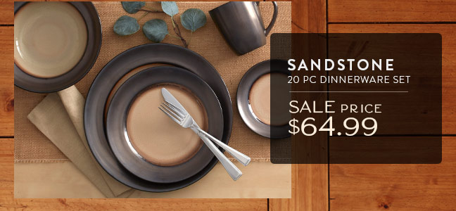 Sandstone 20 pc Dinnerware Set • Sale Price $64.99