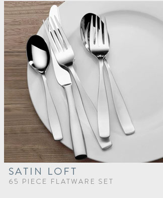 Save on Satin Loft Flatware Set