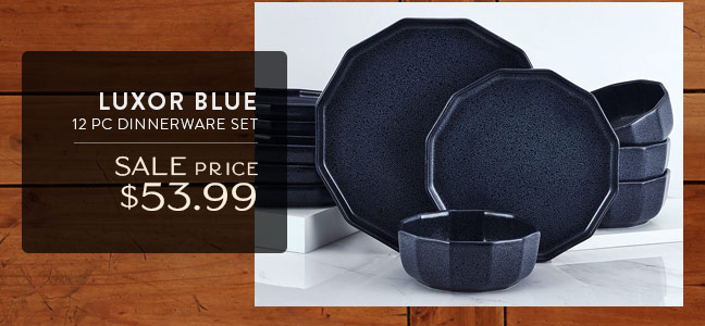 Luxor Blue 12 pc Dinnerware Set • Sale Price $53.99