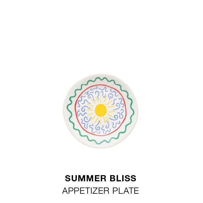 Shop the Look. Product grid: Summer Bliss Salad/Dessert Plate, Summer Bliss Soup/Cereal Bowl, Acapulco Set 6 Margarita Glasses, Summer Bliss Appetizer Plate, Fattoria Juice/Citrus Squeezer and Oak Collection Round Oak Wood