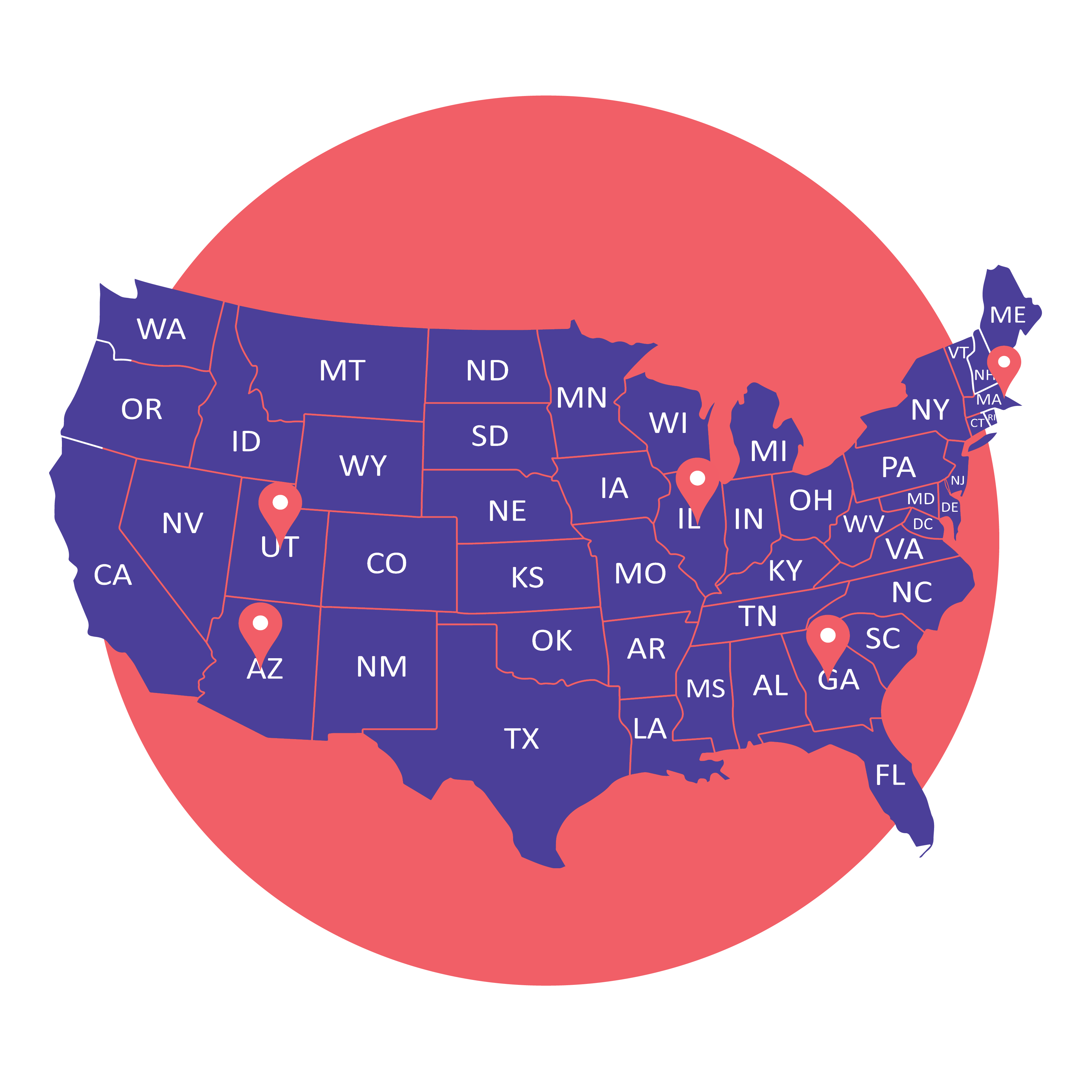 Vision Forward 2026 map of host cities