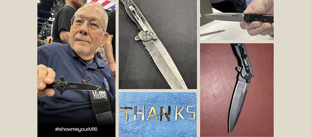 Collage of user submitted M16 knife photos