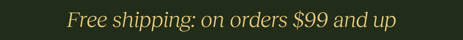 Free shipping: on orders $99 and up