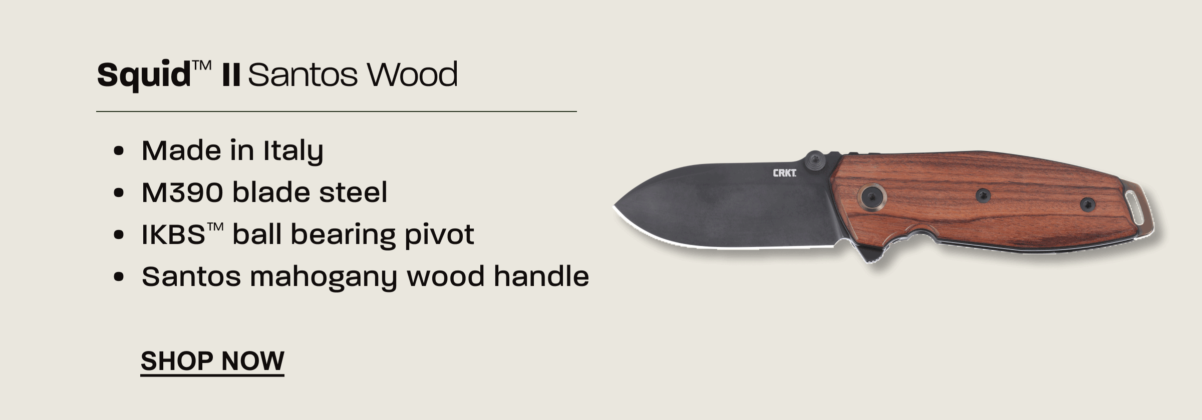 2 image GIF of new Squid IIs with product bullet points and a shop now button