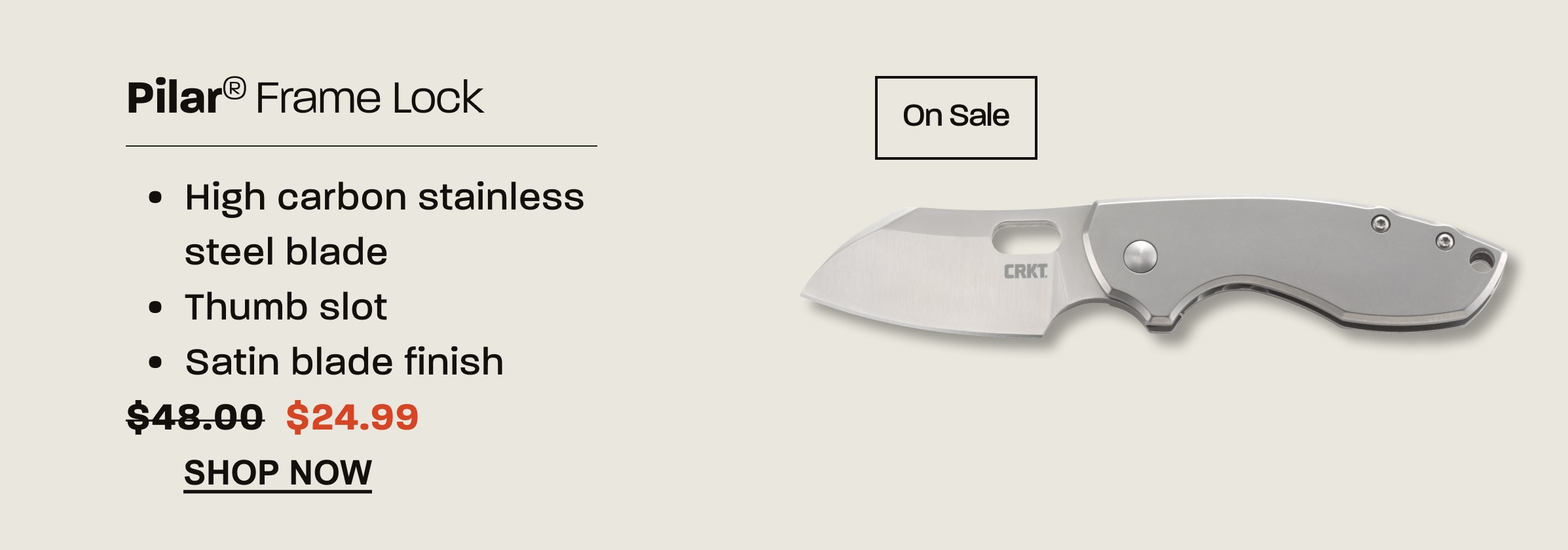 Pilar® Frame Lock folding knife. On sale for $24.99. Shop now.