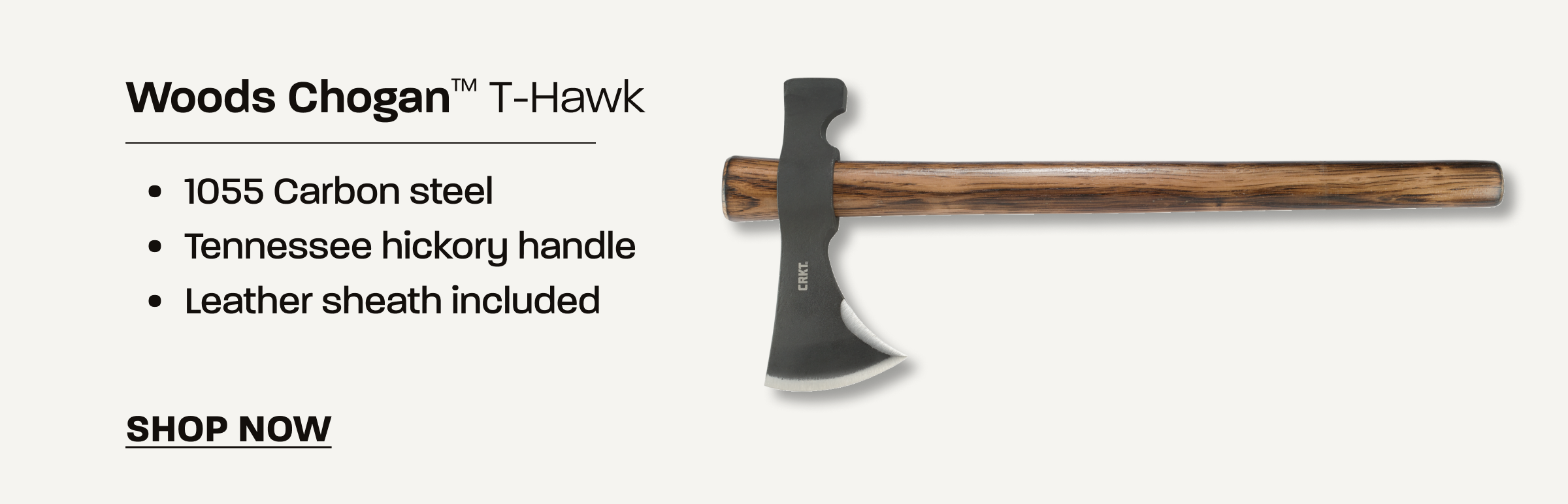 Woods Chogan Axe product feature showcasing the axe alongside key specifications and features.