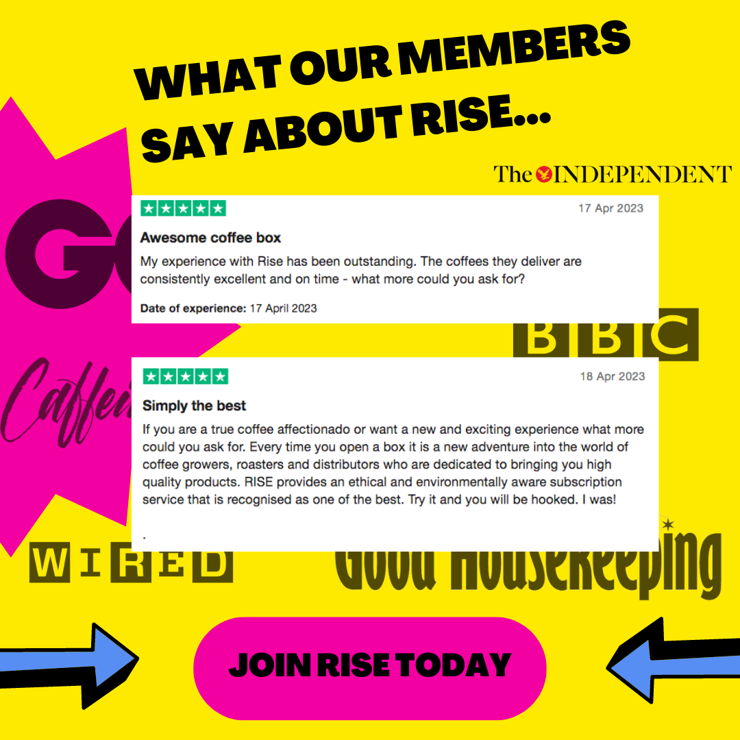 Join RiSE coffee box, coffee subscription