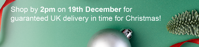 Shop by 2pm on 19th December for guaranteed UK delivery in time for Christmas.