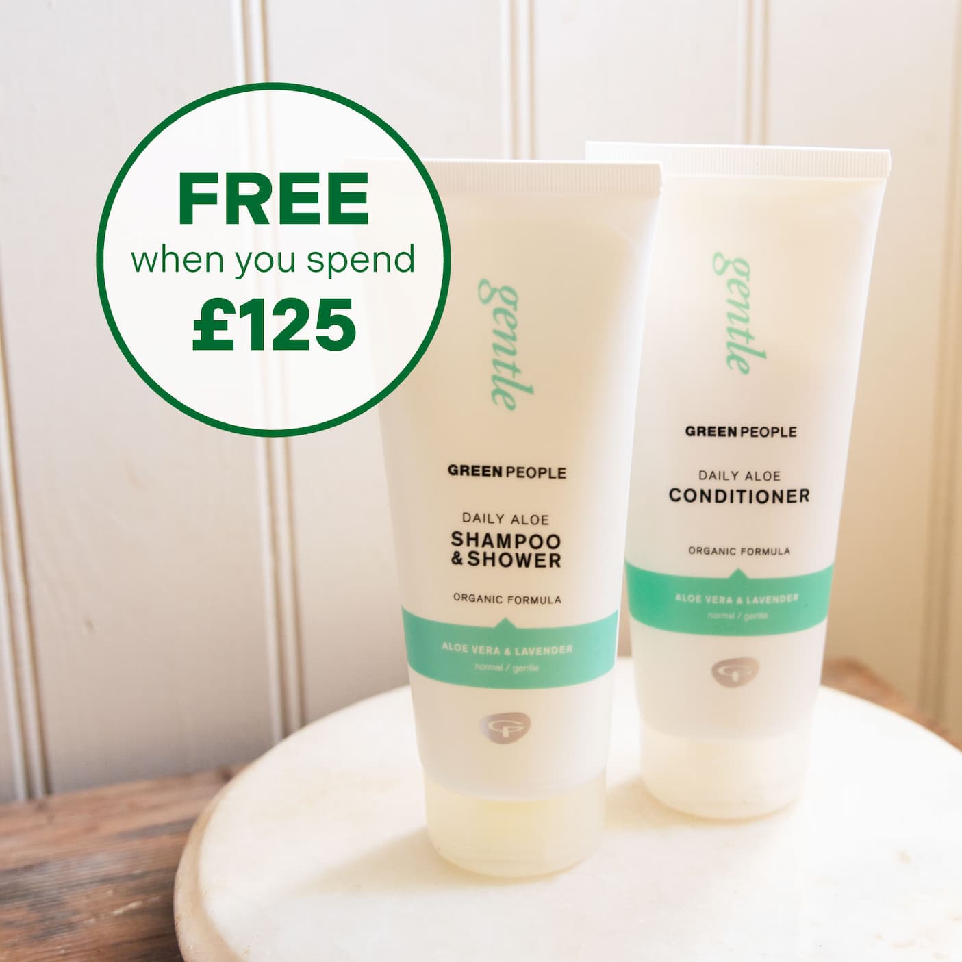 Daily Aloe Shampoo & Shower and Daily Aloe Conditioner free when you spend £125