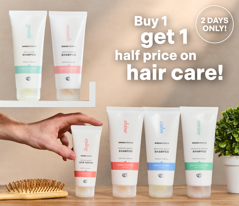 Buy 1 get 1 half price on hair care.