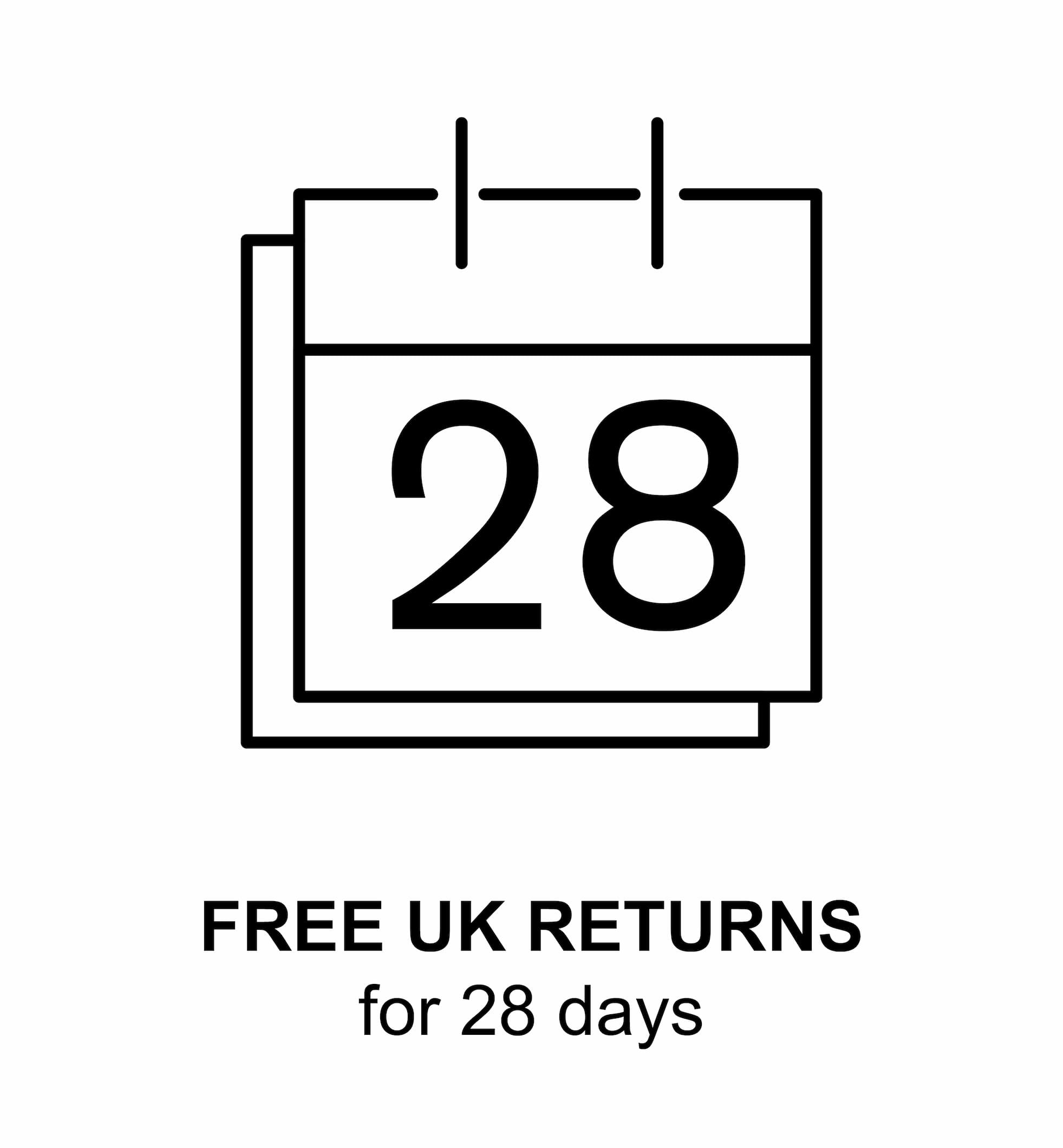 Free UK returns for 28 days