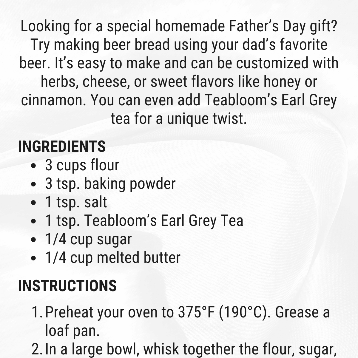 🍞 Father's Day Beer Bread Teabloom