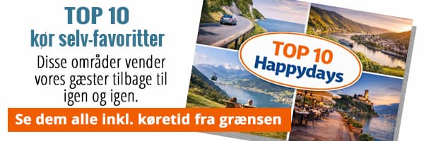 Få top 10 over kør selv-favoritter hos Happydays