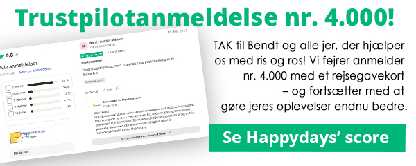 Happydays har nu 4.000 anmeldelser på Trustpilot