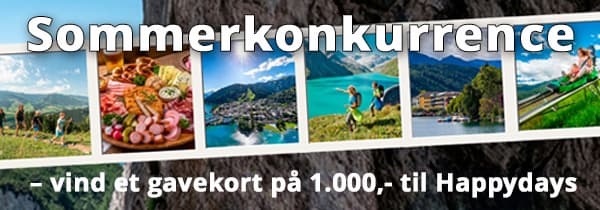 Vind et gavekort på 1.000,- til Happydays på Facebook