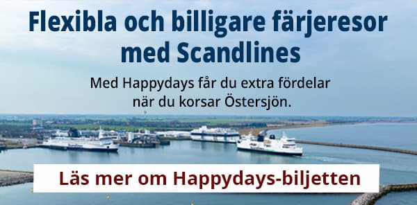 Res flexibelt och billigt med Happydays-biljetten hos Scandlines