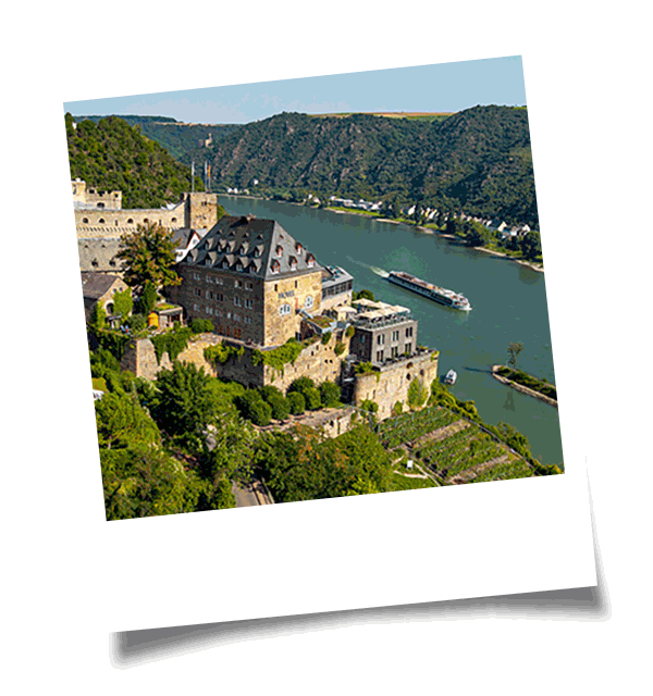 Slottsvistelse vid Rhen, Sydtyskland