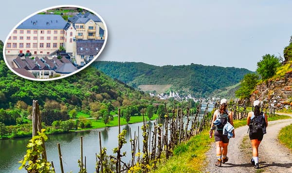 Vinferie på slotshotel ved Mosel, Sydtyskland