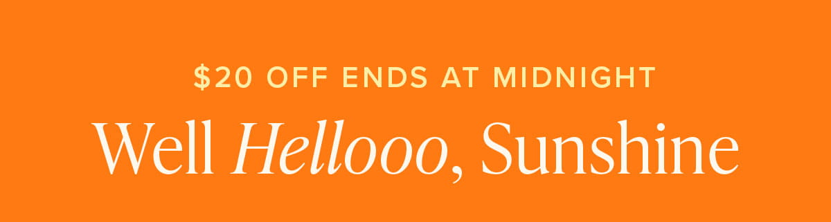 $20 Off Ends at Midnight - Well Hellooo, Sunshine