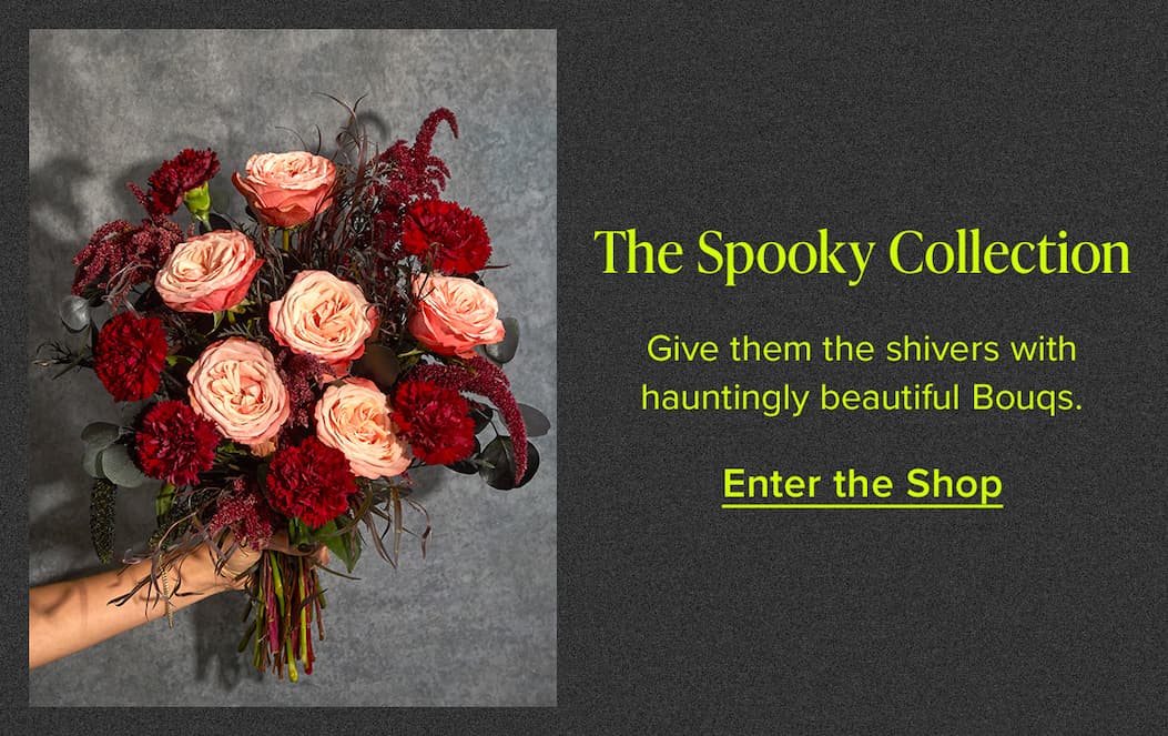 The Spooky Collection. Give them the shivers with hauntingly beautiful Bouqs. Enter the Shop. 