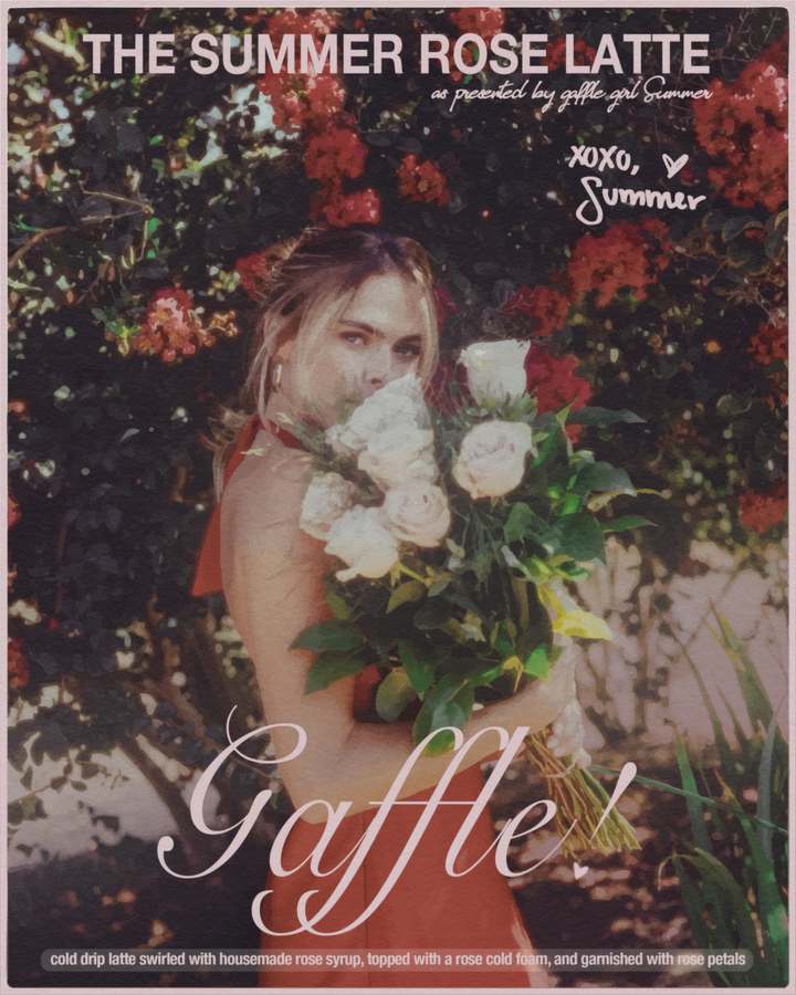 The Summer Rose Latte, as presented by Gaffle Girl Summer