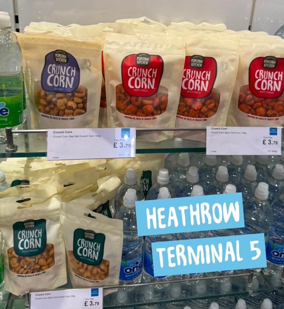 Crunch Corn bags at airport