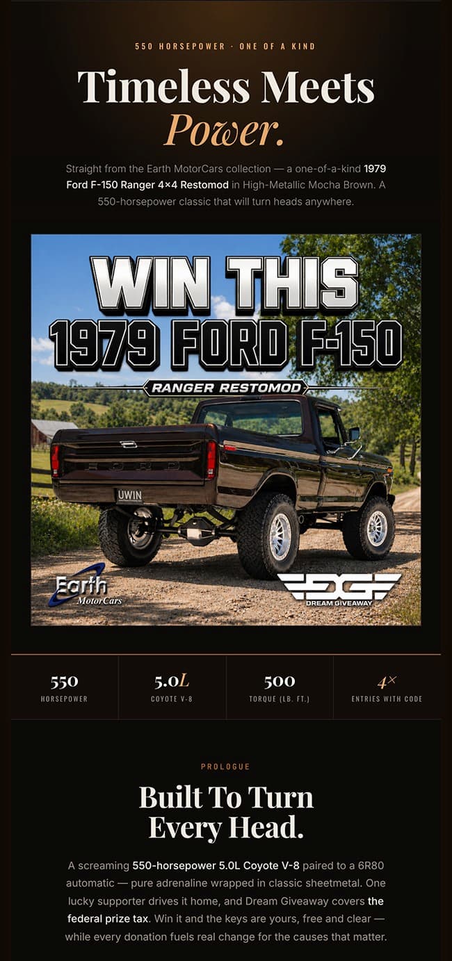 Earth MotorCars 1979 Ford F-150 Dream Giveaway