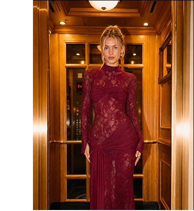 Akira Red Lace Maxi