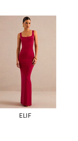 Elif Red Jersey Maxi