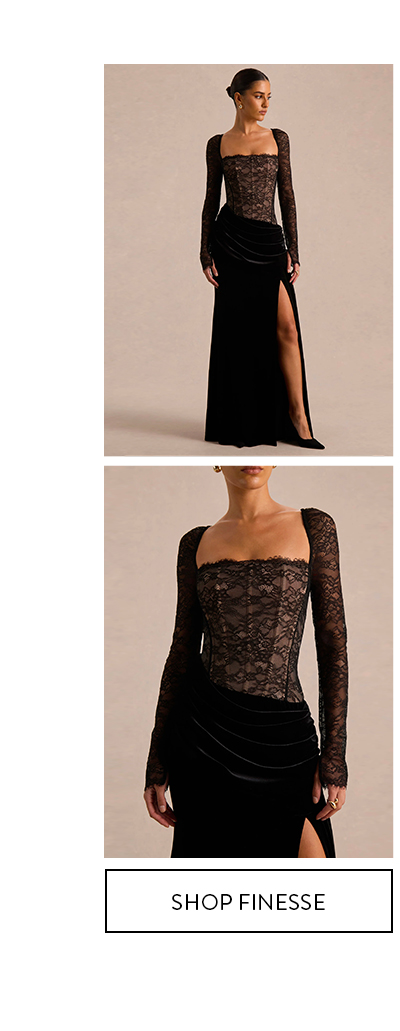 Shop Black Lace Velvet Maxi