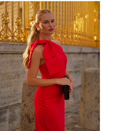 Adara Red One Shoulder Maxi