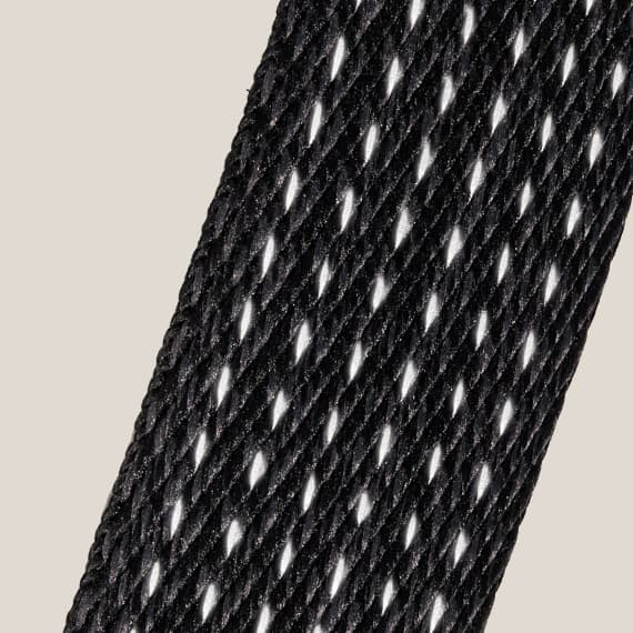 An upclose look of the 360 degree Reflective webbing.