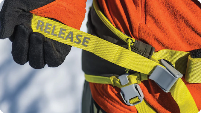 A close up shot of the Omnijore™ Joring System human hip belt.