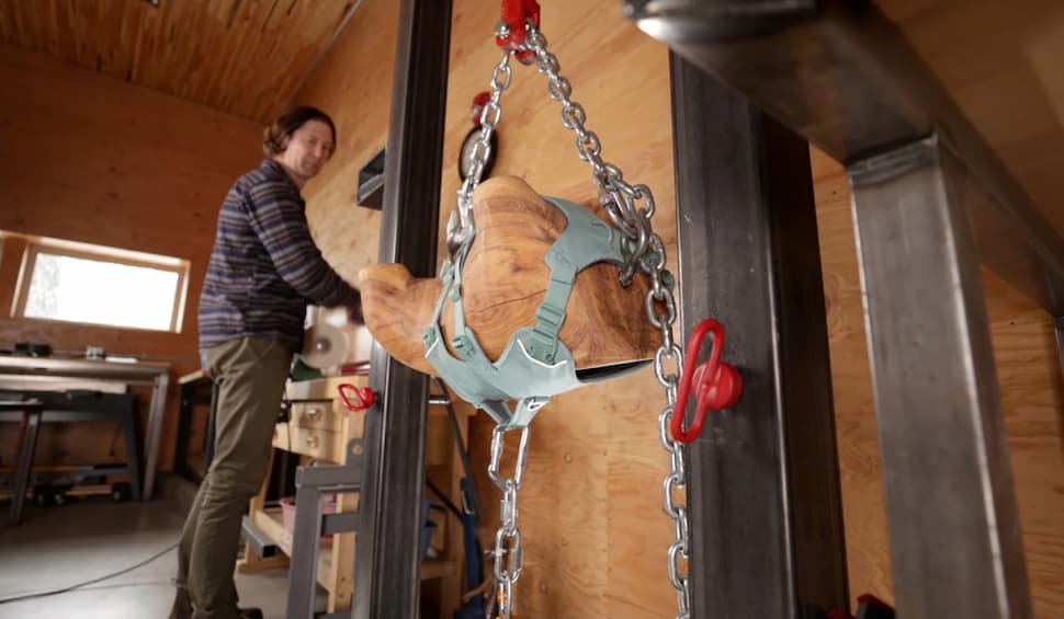 Colin tests the Web Master™ Harness in the lab.