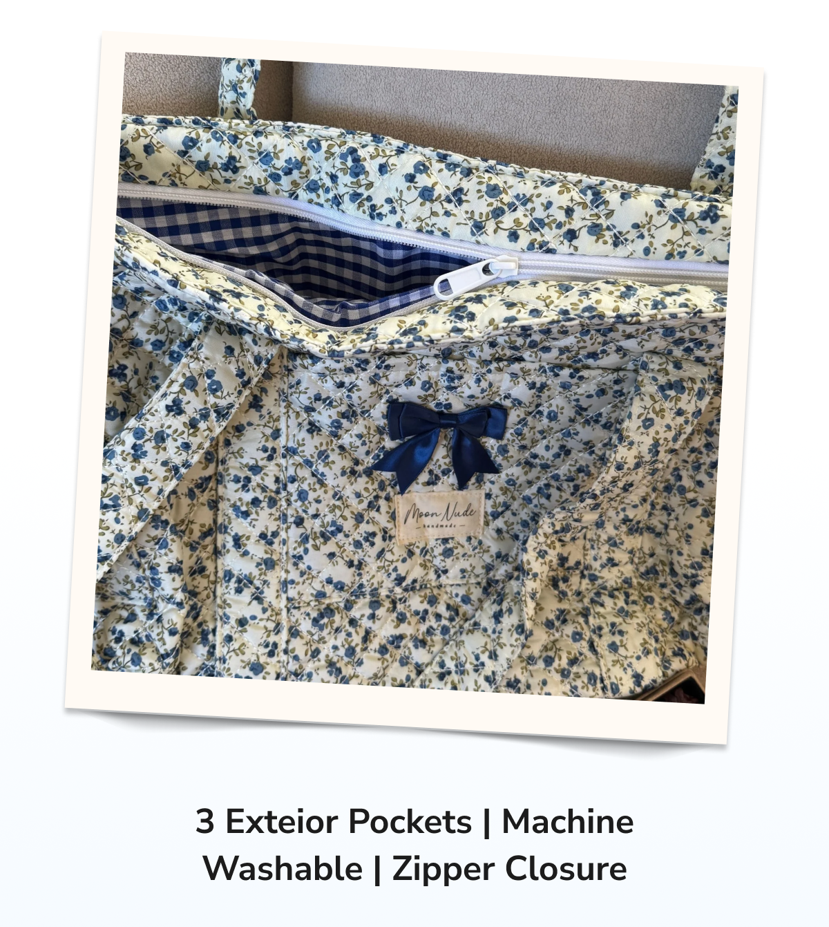 3 Exteior Pockets | Machine Washable | Zipper Closure