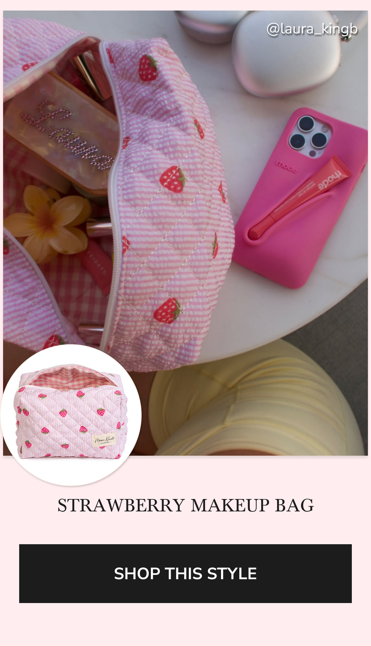 Strawberry Large Makeup Bag - Shop This Style