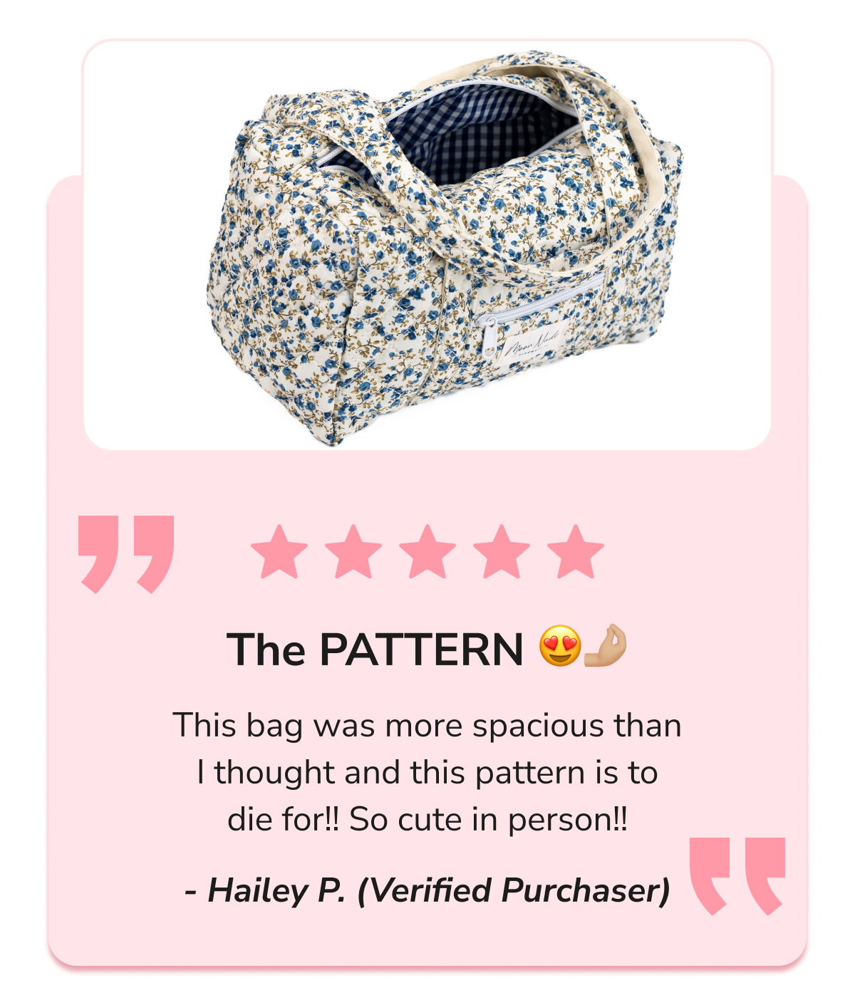 The PATTERN 😍💪 This bag was more spacious than I thought and this pattern is to die for!! So cute in person!!