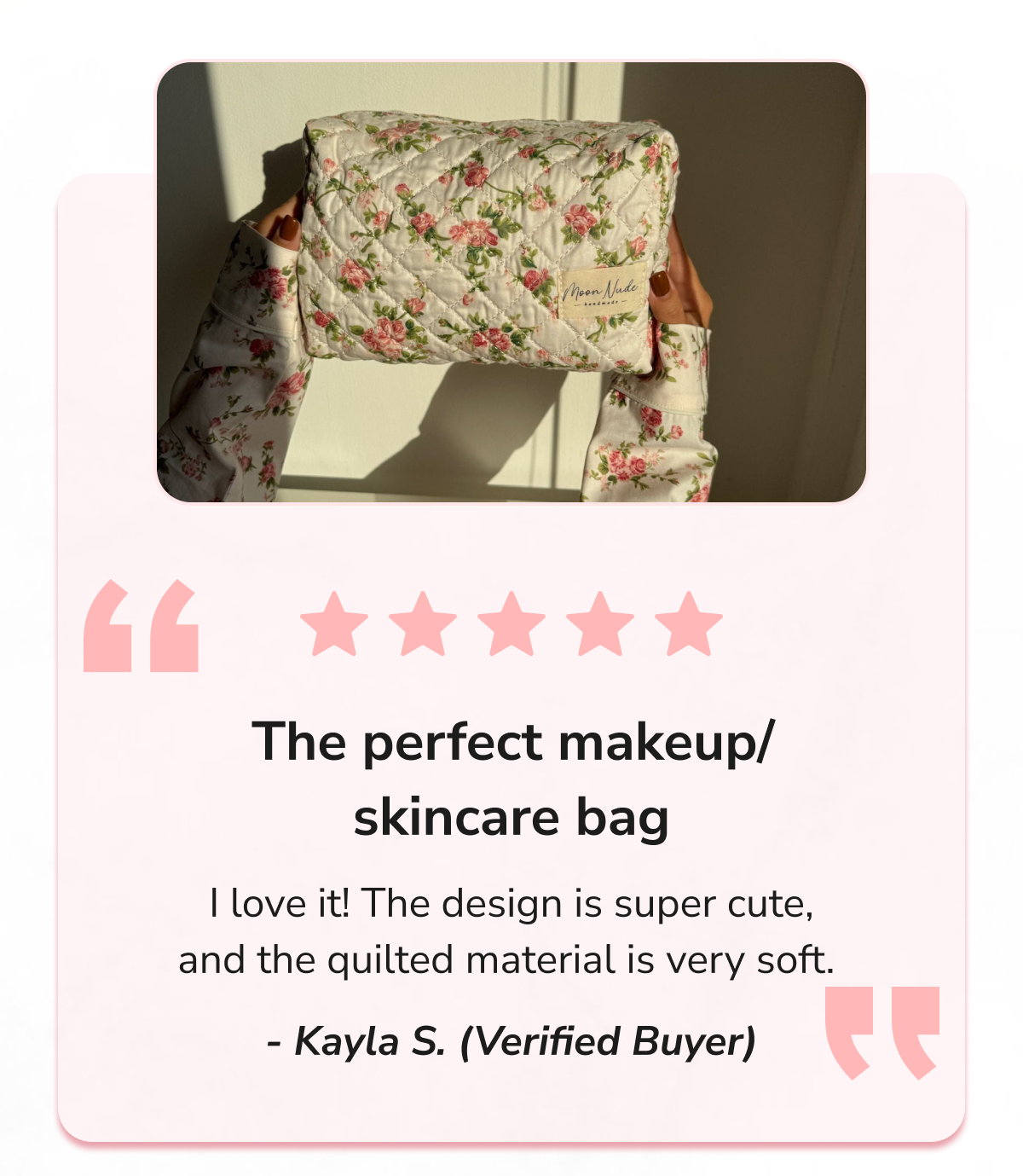 5 Star Review - The perfect makeup/skincare bag. I love it! 