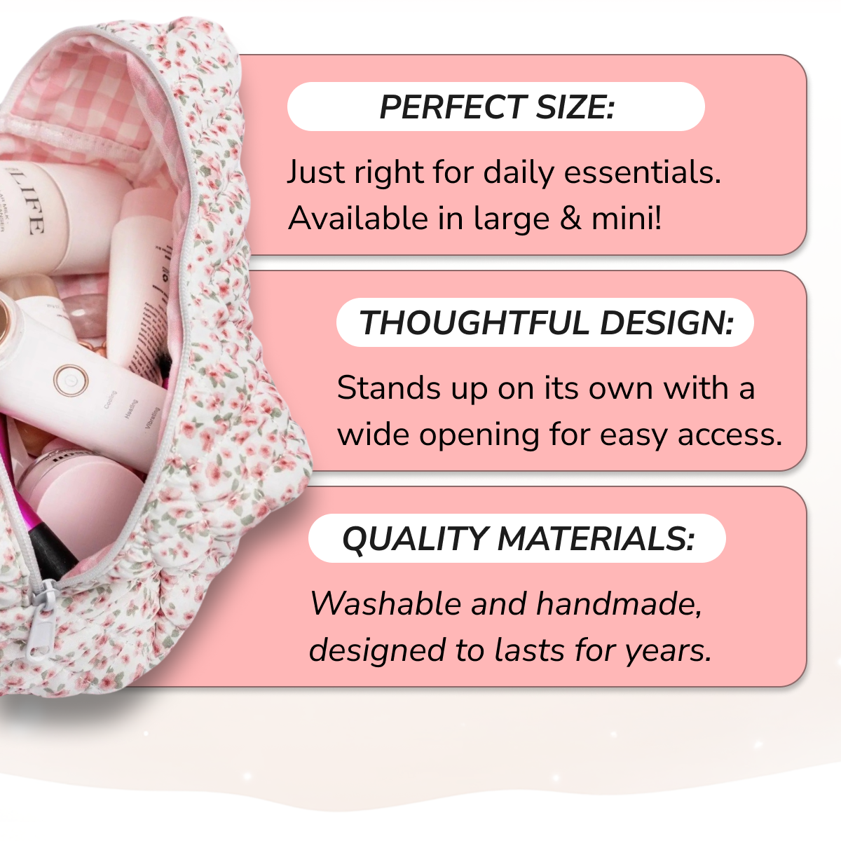 PERFECT SIZE: |Available in large & mini! 