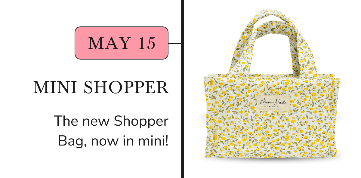 Mini shopper bag in floral design, available from May 15.