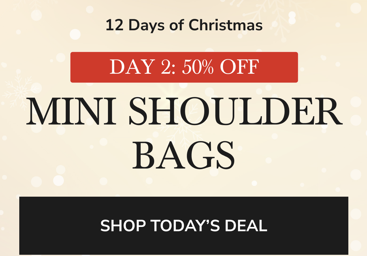 DAY 2: 50% OFF MINI SHOULDER BAGS