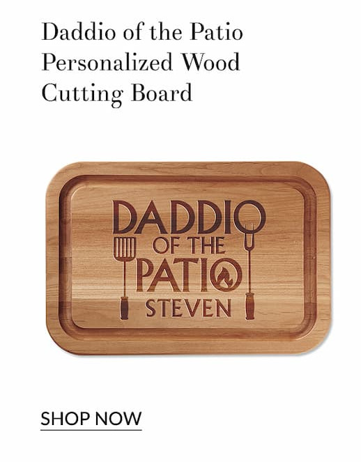 Daddio of the Patio Personalized Wood Cutting Board