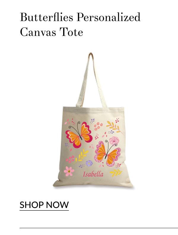 Butterflies Personalized Canvas Tote