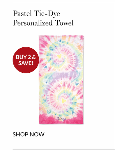 Pastel Tie-Dye Personalized Towel
